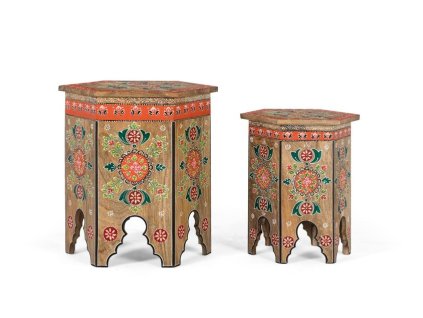 Set dvou orientálních taburetů