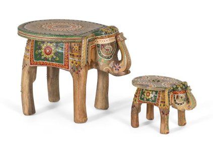 Designový set stolků Elephants orientální mango