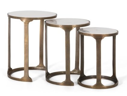 97162 set modernich stolku s mramorovymi deskami