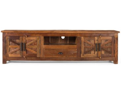 97321 rustikalni dreveny tv stolek rigel 220cm z recyklovaneho dreva