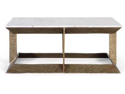 Designový stolek z hliníku a mramoru