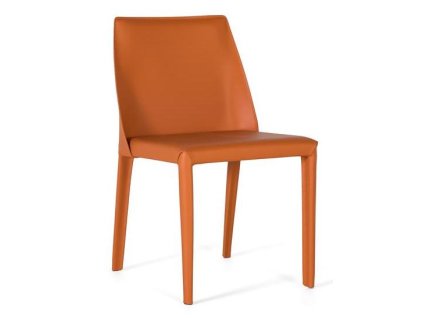 Stylová židle ze syntetické kůže v oranžové barvě