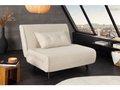 Designové rozkládací béžové křeslo Smart.