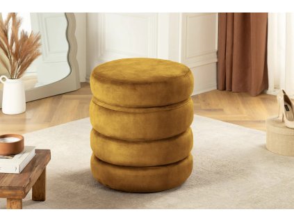 Moderní žlutý taburet Voque s úložným prostorem