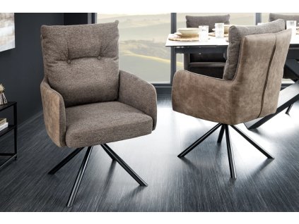Stylové otočné retro křeslo Big Gina taupe