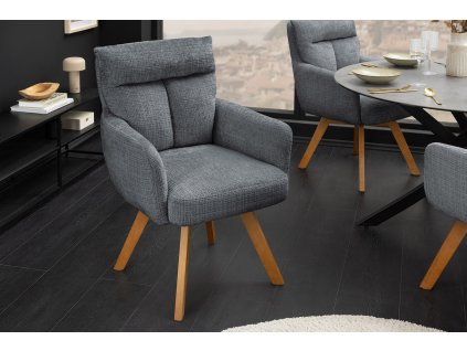 Designová otočná židle Big Gina II šedé žinylka