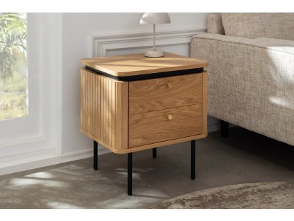 Stylový noční stolek Luminia se zásuvkami. Dubová dýha.