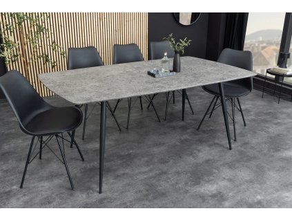 Moderní jídelní stůl Arana s deskou šedý kámen 120x80cm.