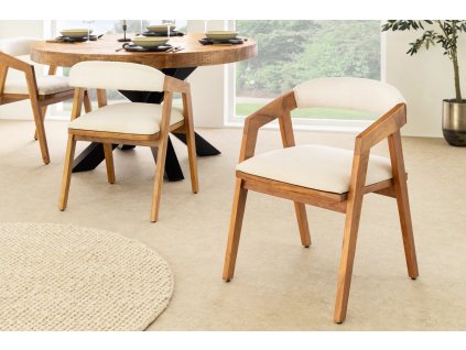 Stylová dřevěná židle Mammut s polstrováním.