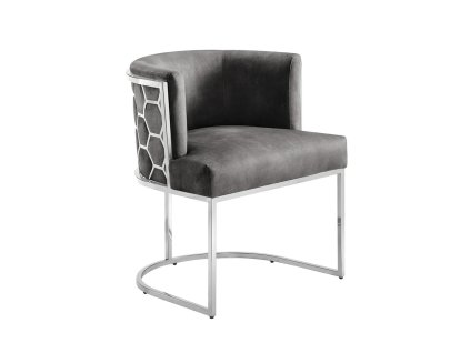 Moderní židle Enna Silver šedý samet