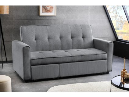 Stylová rozkládací sedačka Smartia šedý manšestr.