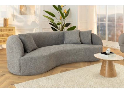 Moderní zahnutá sedačka Asta třímístná šedá.