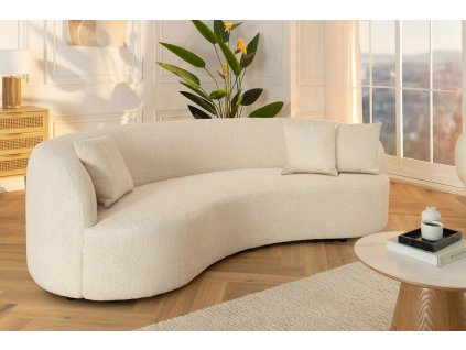 Designová buklé sedačka Asta 230cm béžová.