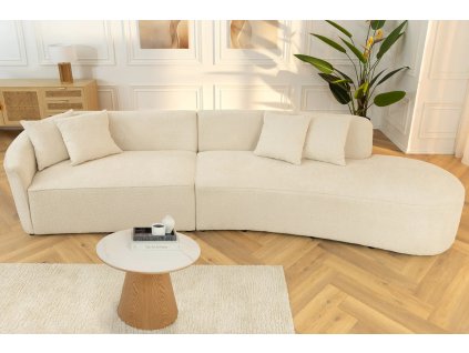 Luxusní velká sedačka Asta 330cm buklé béžová.