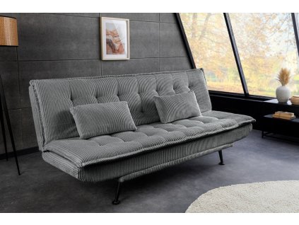 Designová sedačka Limpiara 190cm šedý manšestr, rozkládací.