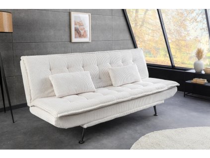 Moderní rozkládací sedačka Limpiara béžový manšestr.