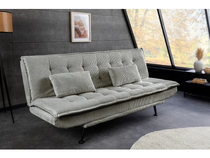 Stylová sedačka Limpiara s greige manšestrovým čalouněním.