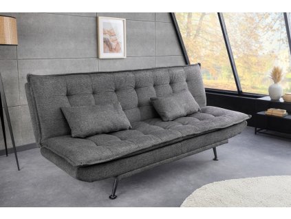 Stylová moderní pohovka Limpiara šedá tkanina, rozkládací.