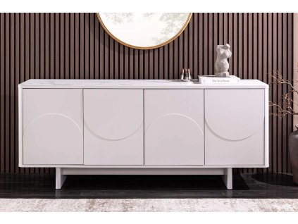 Designový moderní 3D příborník Salon White 180cm.