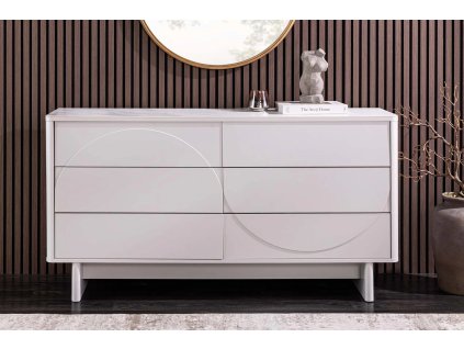 Designová komoda Salon White 150cm s keramickou deskou.