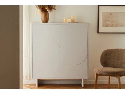 Designová obývací skříňka Salon White - dvoje dvířka