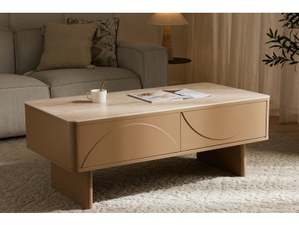 Designový konferenční stolek Salon Natural se zásuvkami.