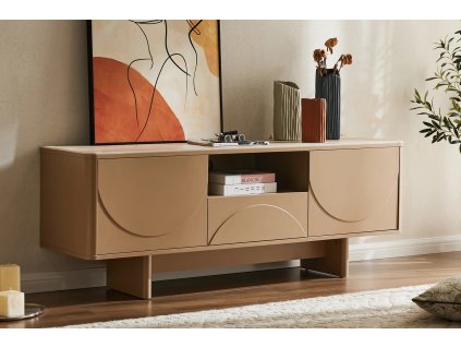 Designový televizní stolek Salon Natural 3D s keramickou deskou.