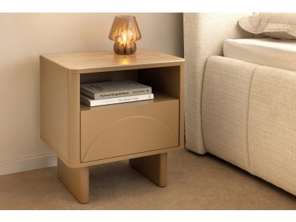 Designový noční stolek Salon Natural s keramickou deskou.