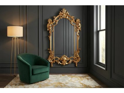 Luxusní zámecké zrcadlo Eleanora se zlatým rámem.