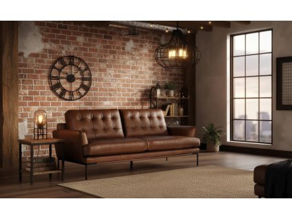 Stylová kožená pohovka v interiéru