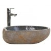 Designové oválné kamenné umyvadlo ORIENTAL ladící zejméne na masivní skříňku do stylové koupelny