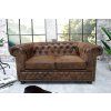 Designová dvoumístná pohovka Chesterfield hnědá