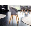 Designová židle světle šedá tkanina dřevo