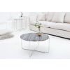 Luxusní stolek Marble šedý mramor stříbrný rám