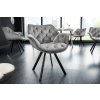 Stylová designová Retro židle Dutch samet šedá