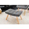 Designová šedá sametová podnožka Scandinavia