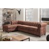 Rohová chesterfield sedačka Cintia 280cm levá antická hnědá