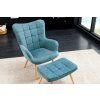 Stylové sametové křeslo Scandinavia modré