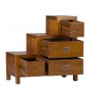 Skříňka se zásuvkami z masivního exotického dřeva v hnědé barvě