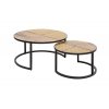 Set dvou kulatých příručních stolků Mien mango/ratan