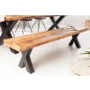 Industriální jídelní lavice Aero Mango X 200cm masivní