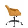 Stylová kancelářská židle Turin žlutá samet