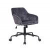 Sametová kancelářská židle na kolečkách v tmavě šedé barvě