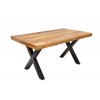 Luxusní industriální jídelní stůl Aero Mango X 160cm z masivu