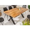Luxusní industriální jídelní stůl Aero Mango X 160cm z masivu