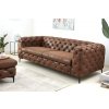 Luxusní chesterfield sedačka Modern Barock 240cm hnědá