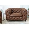 Luxusní chesterfield křeslo Modern Barock hnědé