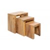 Sada dřevěných stolků Makassar z mangového dřeva