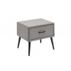 Sametový noční stolek Maestro se zásuvkou šedý