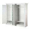 Venkovská zrcadlový šatní skříň White Ariano 224cm čtyřkřídlá bílá